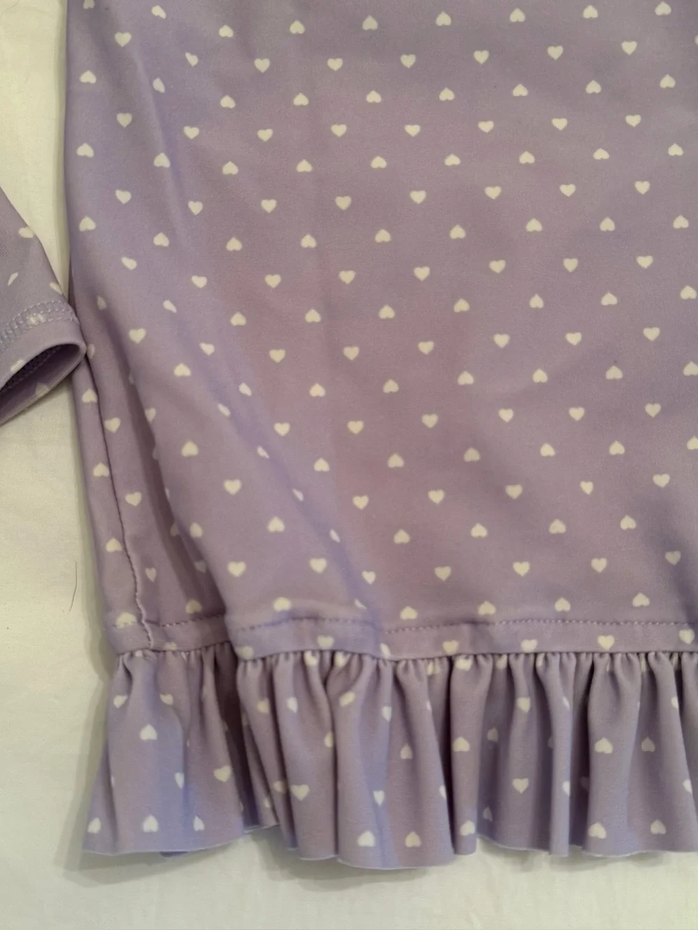 RuffleButts Lavender Heart Rash Guard 2-Piece Bikini Set Size 3 T